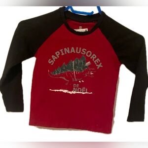 🟥3/15$ Tag Red and Black Dinosaur Long Sleeve Tee